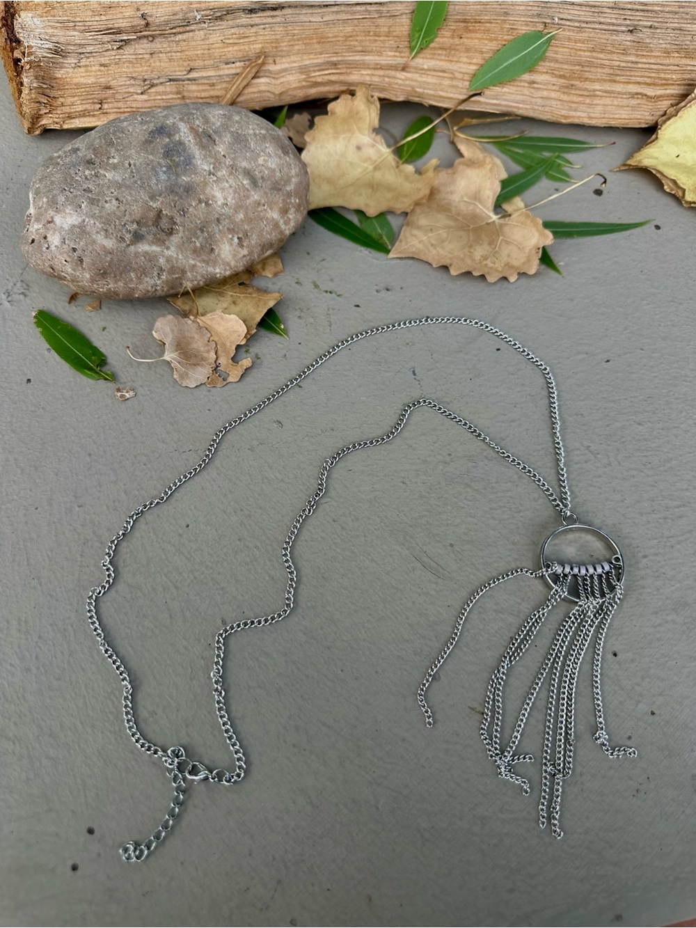Silver Tassel Pendant Necklace - Women's Silver Chain Jewelry